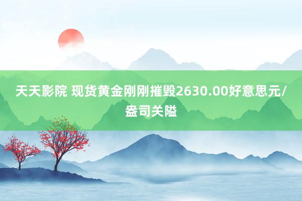 天天影院 现货黄金刚刚摧毁2630.00好意思元/盎司关隘