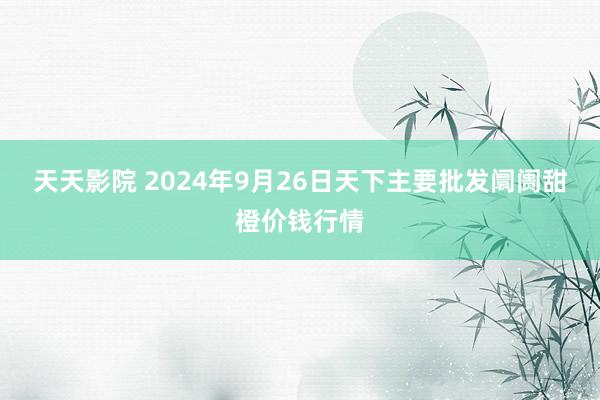 天天影院 2024年9月26日天下主要批发阛阓甜橙价钱行情