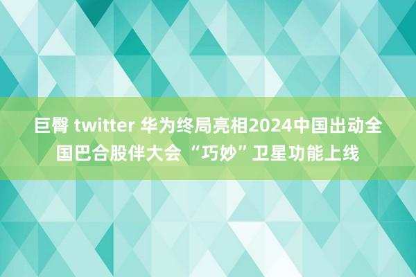 巨臀 twitter 华为终局亮相2024中国出动全国巴合股伴大会 “巧妙”卫星功能上线