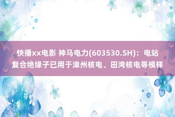 快播xx电影 神马电力(603530.SH)：电站复合绝缘子已用于漳州核电、田湾核电等模样