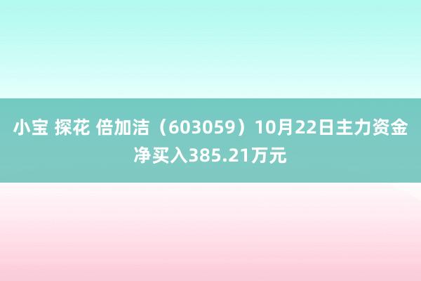 小宝 探花 倍加洁（603059）10月22日主力资金净买入385.21万元