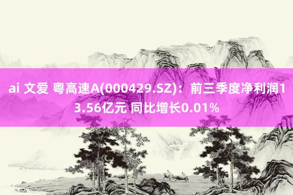 ai 文爱 粤高速A(000429.SZ)：前三季度净利润13.56亿元 同比增长0.01%