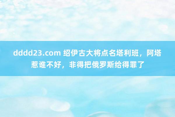 dddd23.com 绍伊古大将点名塔利班，阿塔惹谁不好，非得把俄罗斯给得罪了