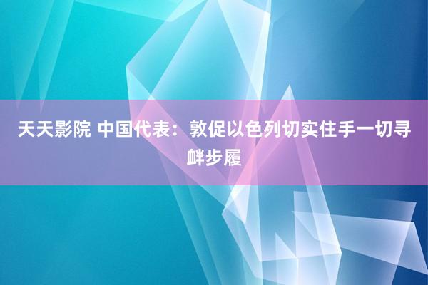 天天影院 中国代表：敦促以色列切实住手一切寻衅步履