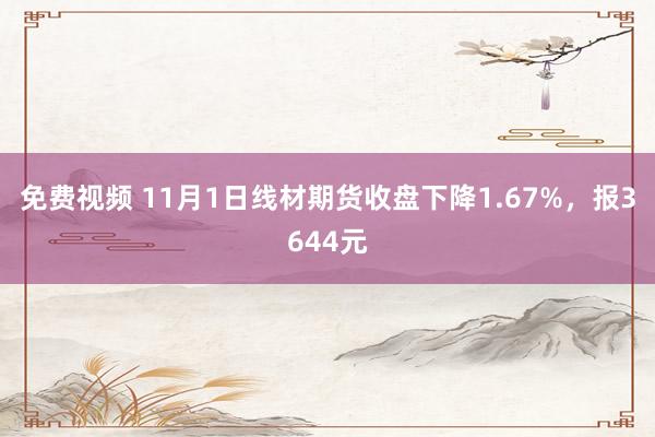 免费视频 11月1日线材期货收盘下降1.67%，报3644元