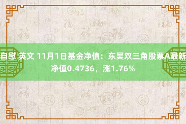 自慰 英文 11月1日基金净值：东吴双三角股票A最新净值0.4736，涨1.76%