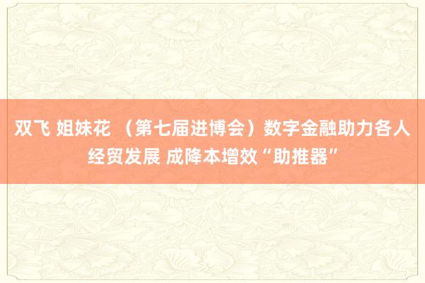 双飞 姐妹花 （第七届进博会）数字金融助力各人经贸发展 成降本增效“助推器”