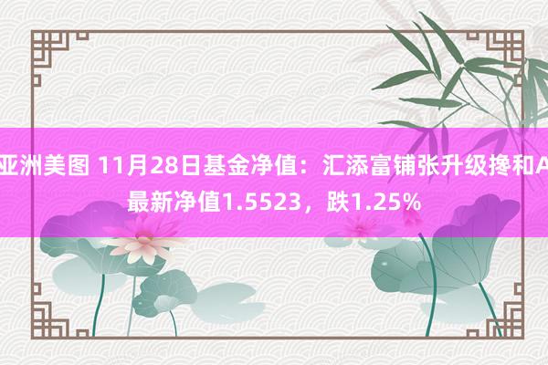 亚洲美图 11月28日基金净值：汇添富铺张升级搀和A最新净值1.5523，跌1.25%