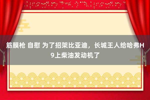 筋膜枪 自慰 为了招架比亚迪，长城王人给哈弗H9上柴油发动机了