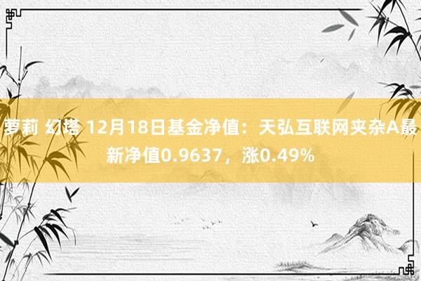 萝莉 幻塔 12月18日基金净值：天弘互联网夹杂A最新净值0.9637，涨0.49%