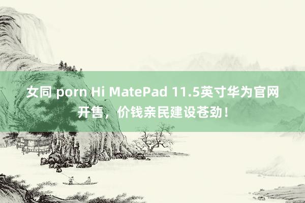 女同 porn Hi MatePad 11.5英寸华为官网开售，价钱亲民建设苍劲！