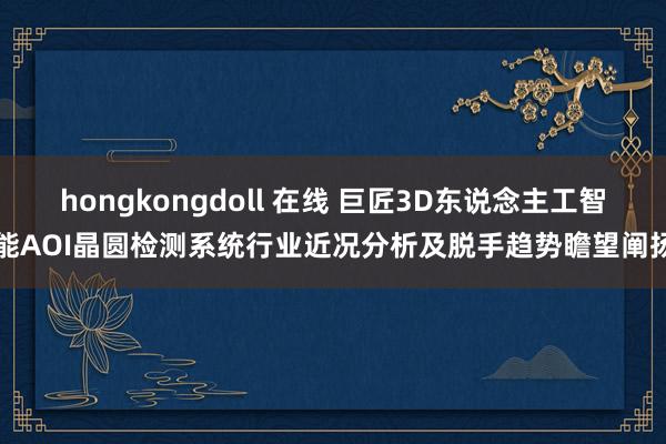 hongkongdoll 在线 巨匠3D东说念主工智能AOI晶圆检测系统行业近况分析及脱手趋势瞻望阐扬