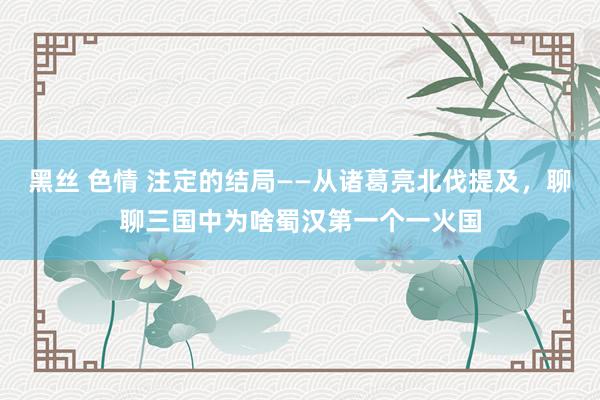 黑丝 色情 注定的结局——从诸葛亮北伐提及，聊聊三国中为啥蜀汉第一个一火国