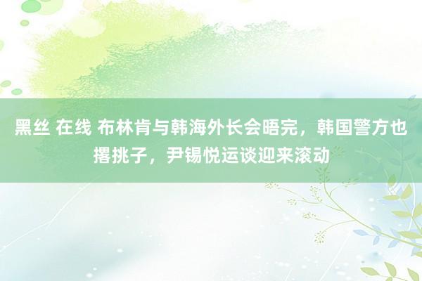 黑丝 在线 布林肯与韩海外长会晤完，韩国警方也撂挑子，尹锡悦运谈迎来滚动