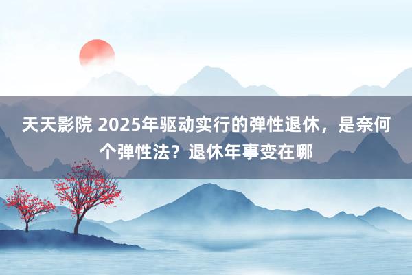 天天影院 2025年驱动实行的弹性退休，是奈何个弹性法？退休年事变在哪