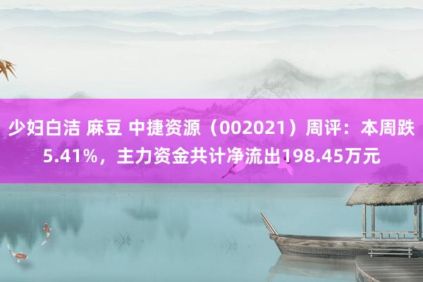 少妇白洁 麻豆 中捷资源（002021）周评：本周跌5.41%，主力资金共计净流出198.45万元